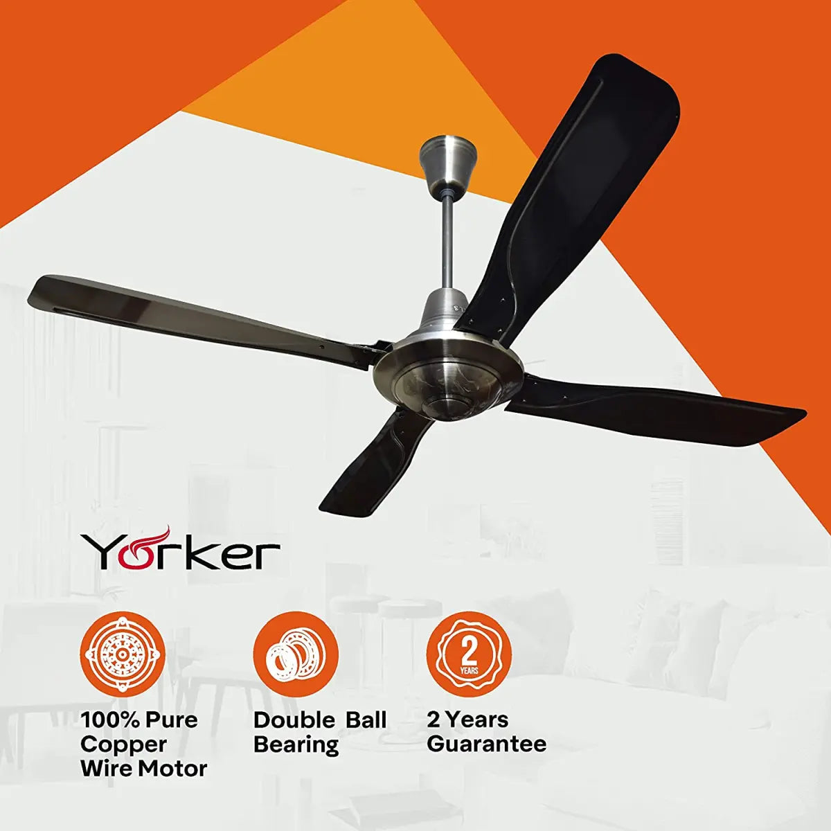 Havells Yorker 1320mm Ceiling Fan (Antique Brass)