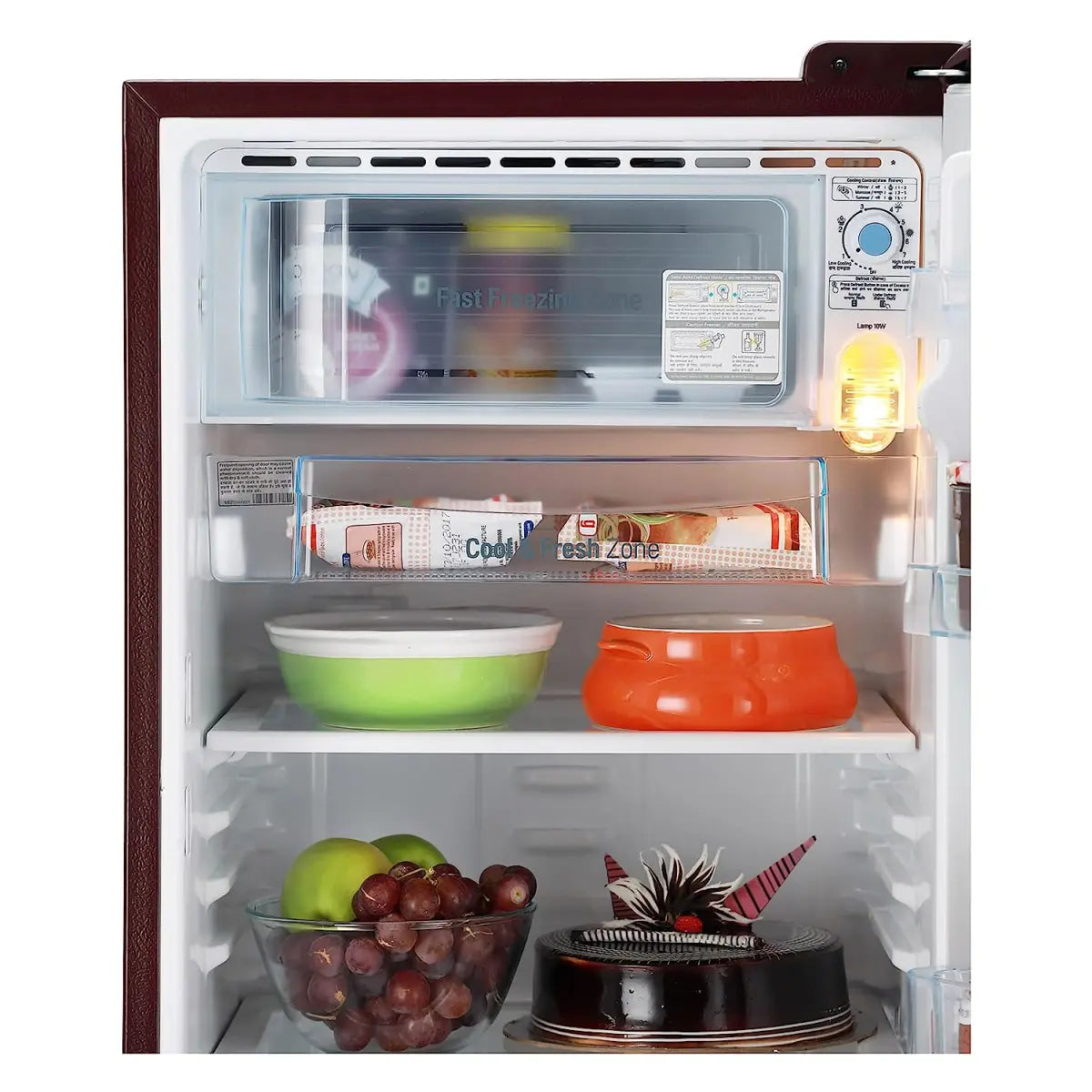 LG 185 L 3 Star Direct-Cool Single Door Refrigerator (GL-B201ASPD, Scarlet Plumeria, Moist 'N' Fresh, Gross Volume- 190 L)