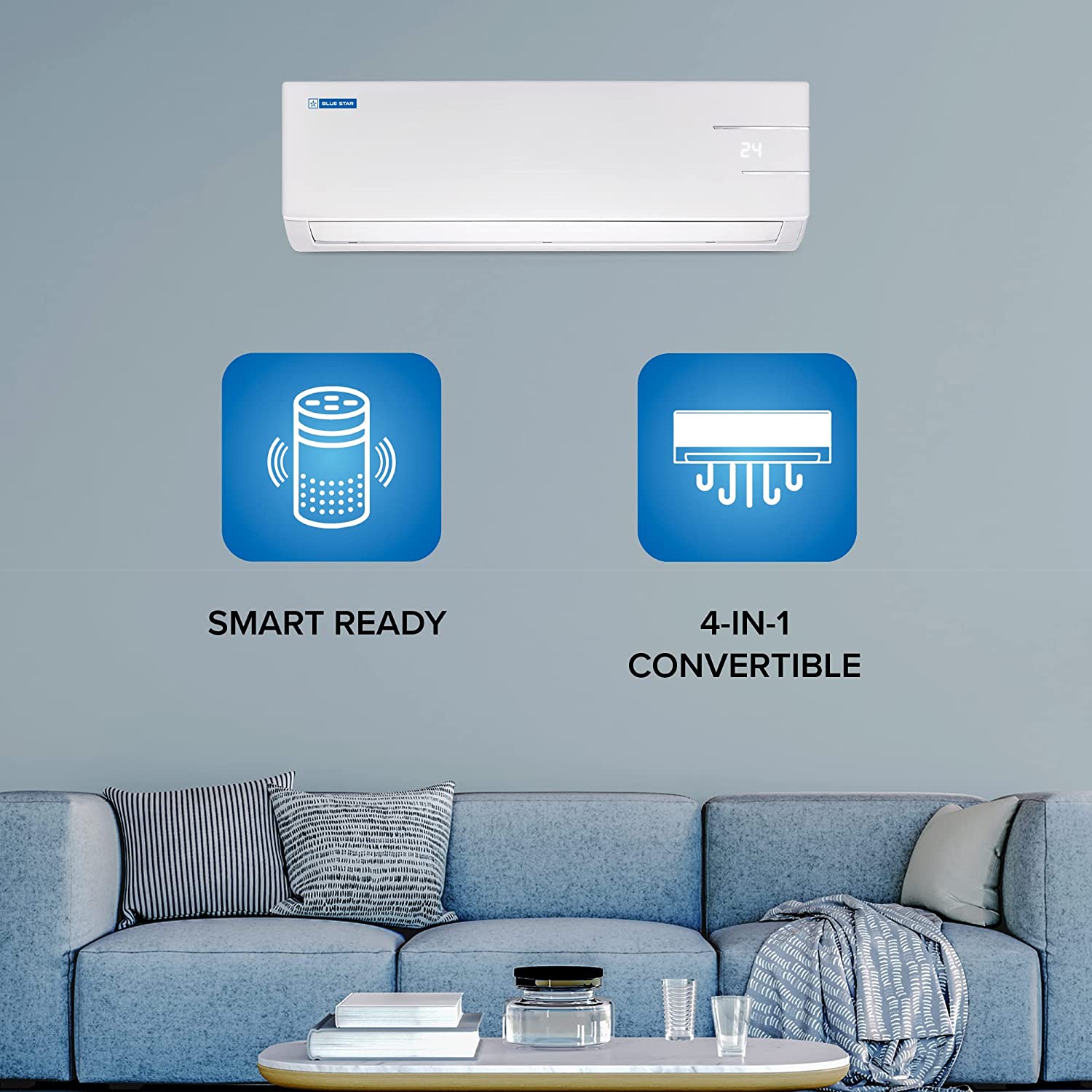Blue star Inverter Split Ac IA311YNU 0.9 Ton 3Star White