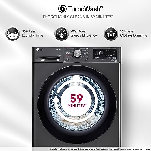 LG 9 Kg (Wash) / 5 Kg (Dry), Ai Direct Drive Technology, Steam, TurboWash & Wi-Fi Fully Automatic Front Load Washer Dryer (FHD0905SWM, Intelligent & Convenient Fabric Care, Allergy Care, Midd