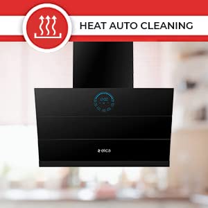 Elica 60 cm 1350 m3/hr Filterless Auto Clean Angular Chimney with 15 Years Warranty (EFL 108 HAC LTW VMS 60, Touch + Palm Sensor Control, Black)