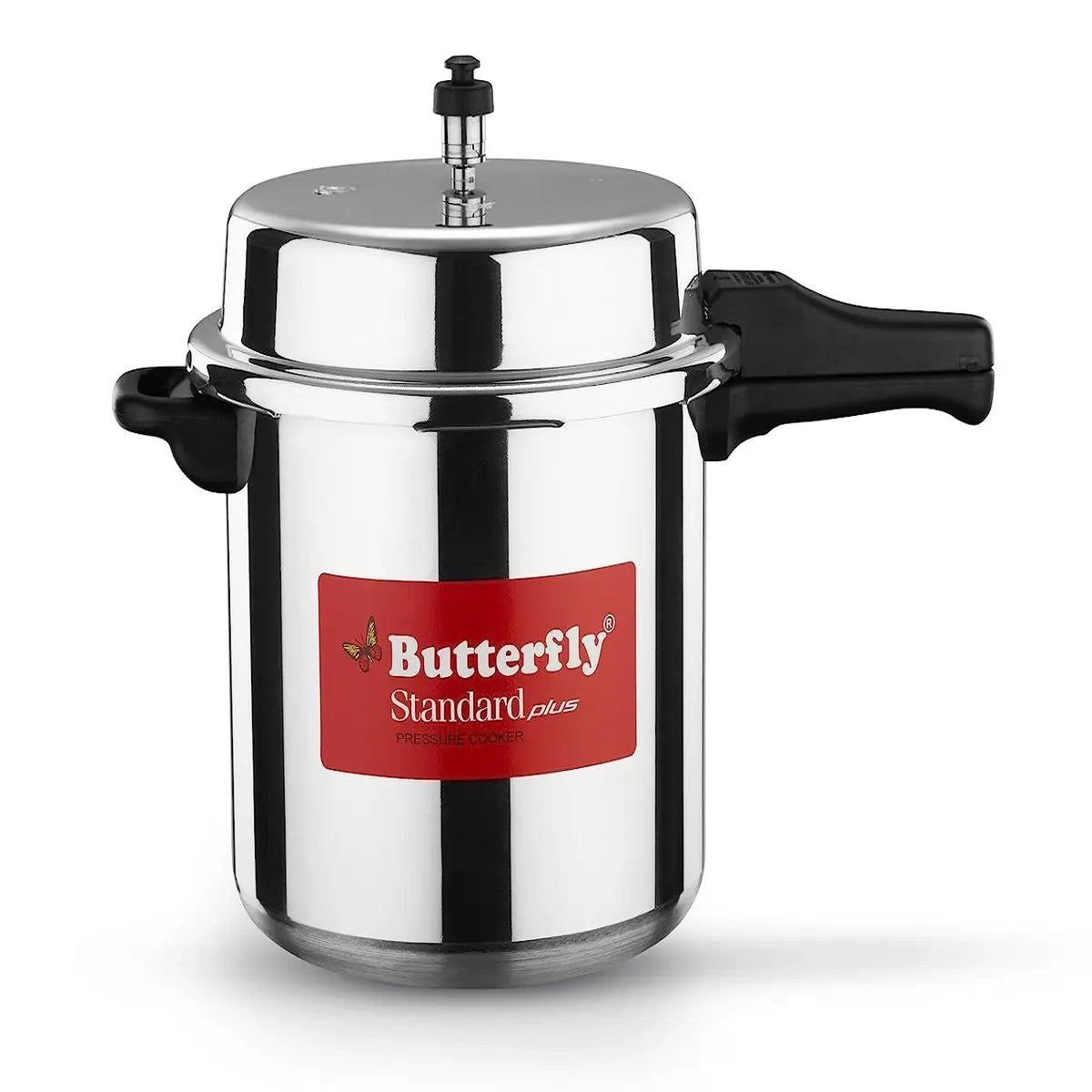 Butterfly Standard Plus Induction Base Aluminium Outer Lid Pressure Cooker, 12 Litre