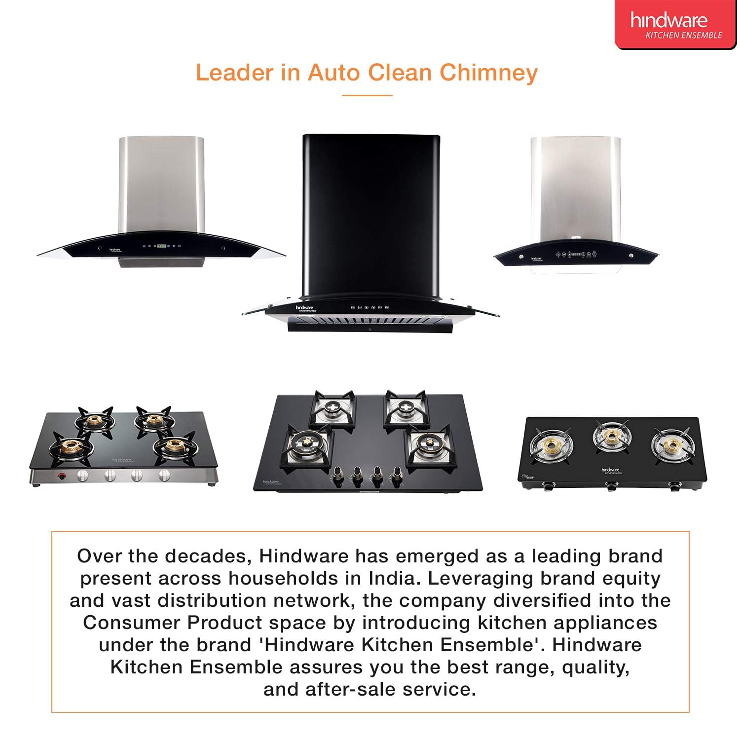 Hindware Nadia 60 cm 1200 m/hr Filterless Auto-Clean Kitchen Chimney with MS and Touch Control (Black, C100220)