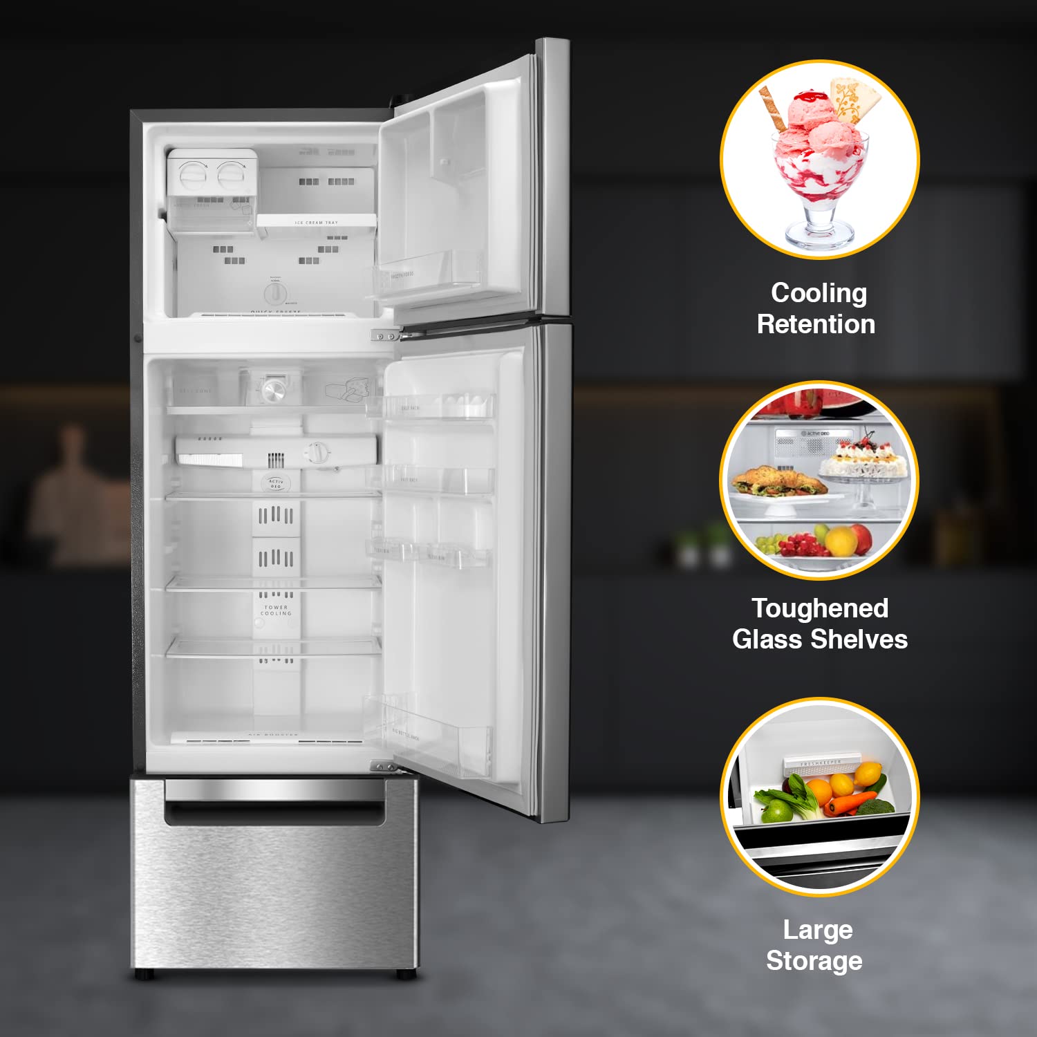 Whirlpool 260 L Frost Free Multi-Door Refrigerator(FP 283D Protton Roy, Alpha Steel)
