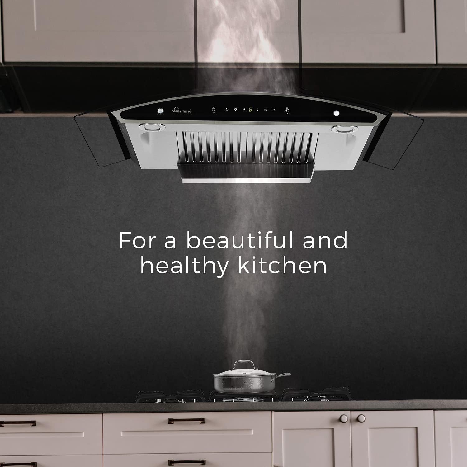 Sunflame Chimney Innova 90 Auto Clean DX BK Gesture Control