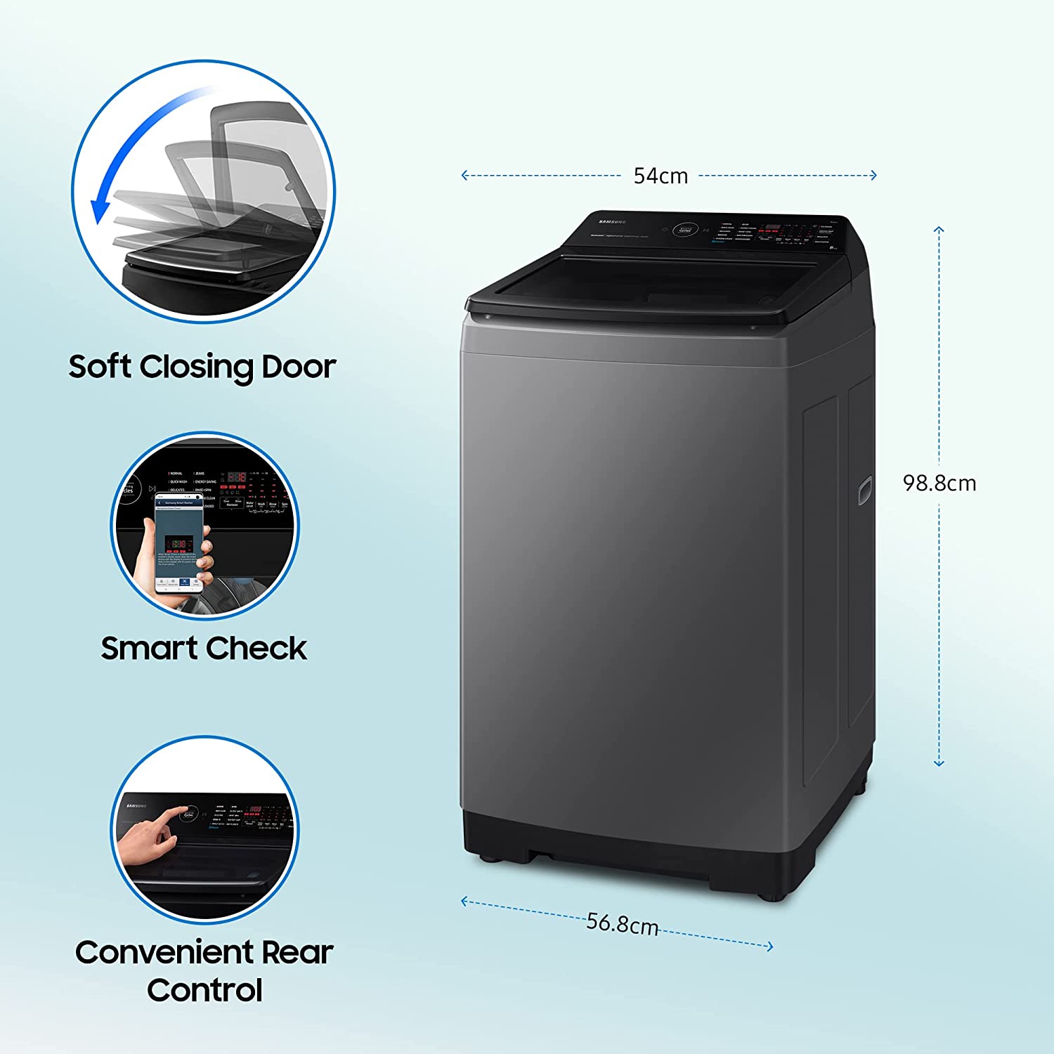 Samsung 8 Kg '5 star Washing Machine WA80BG4582BDTL Rose Brown