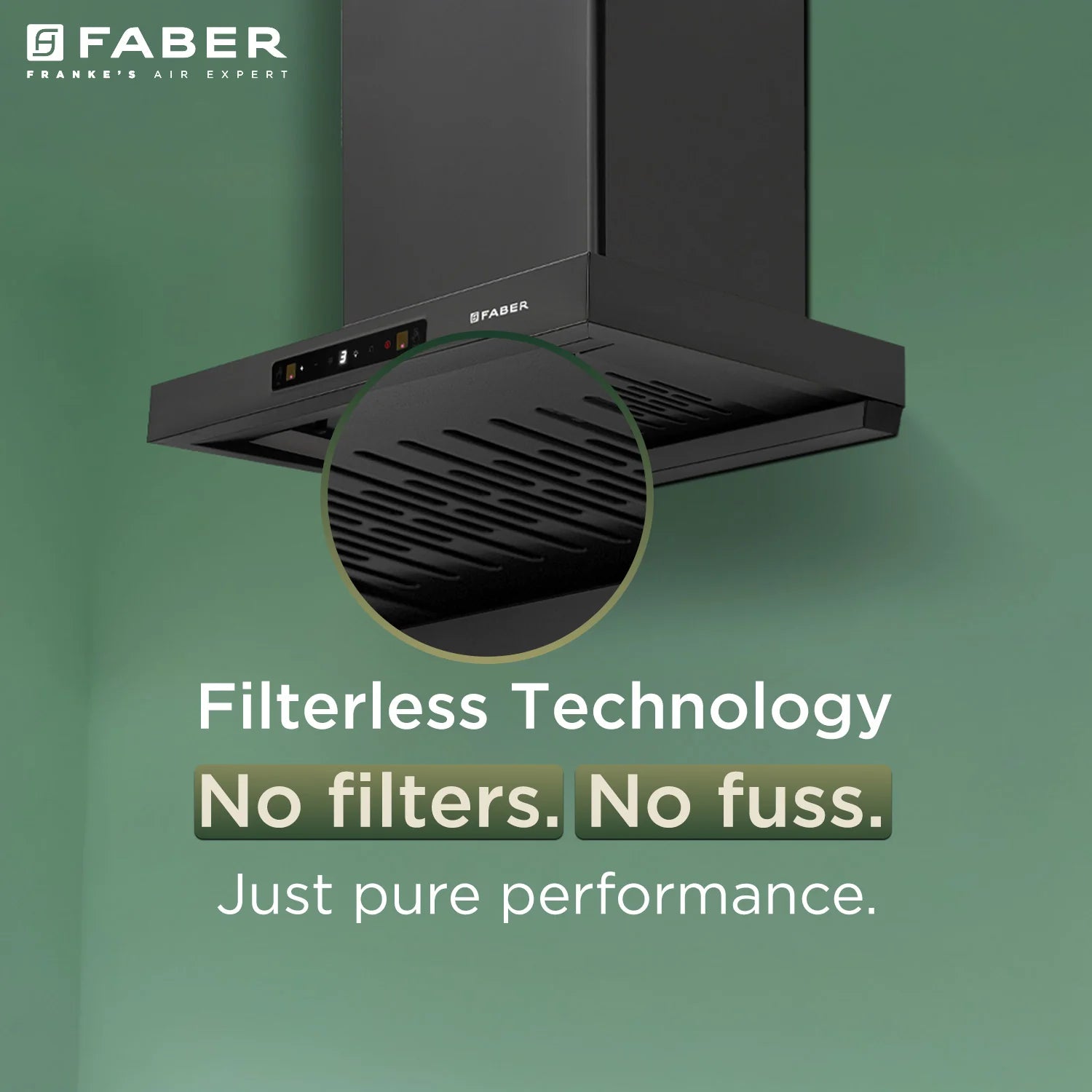 Faber 1500 M3/Hr 60 Cm Hood CHARM BLDC HC SC FL BK IN - Efficient Kitchen Ventilation