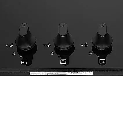 Faber Hob/Hobtop 3 Brass Burner Electric Auto Ignition, Glass Top (HOB ULTIMA HT723 CRS BR CI AI) - Black, 72 cm