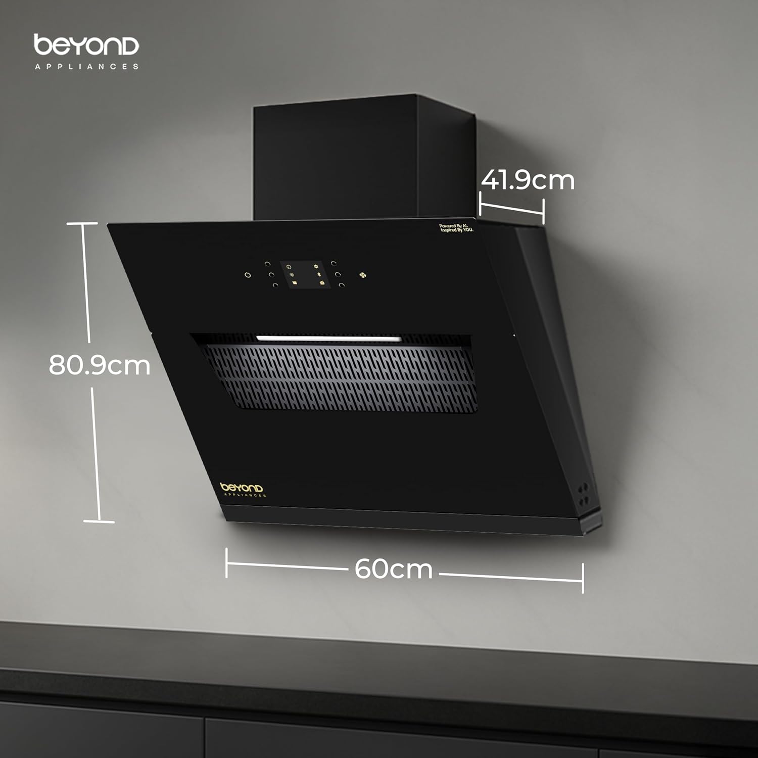 Beyond Appliances Elara 60cm Auto Clean Kitchen Chimney Slant Design
