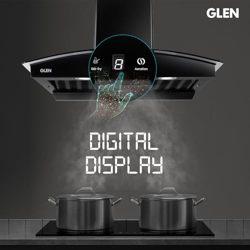 Glen 90 cm 1600 m3/hr BLDC Filterless Autoclean Kitchen Chimney with Heat Sensor (Fabia BLDC BLACK 90cm)