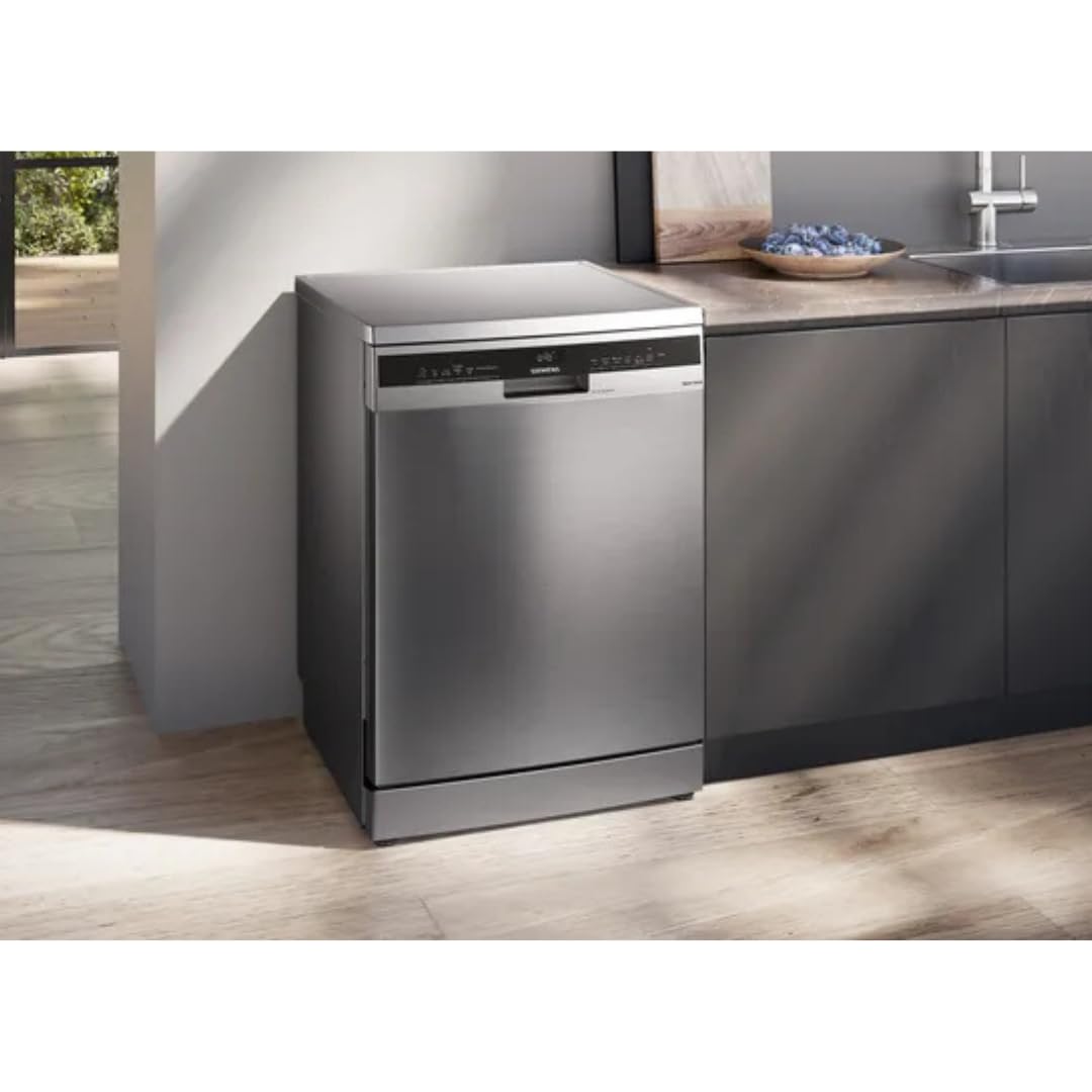 Siemens iQ500 SN25II00KI 14 Place Settings Free-Standing Dishwasher (Brushed Steel, Anti-Fingerprint, 60 cm)