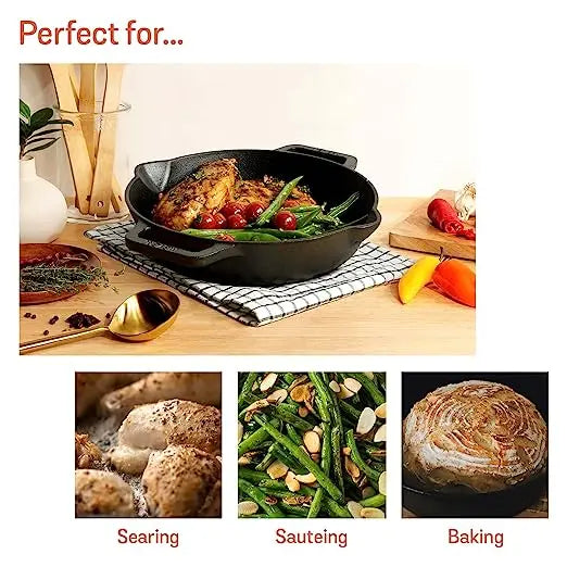 Meyer Cast Iron Skillet (All Cooktop and Induction Compatible) 48447 22cm Black