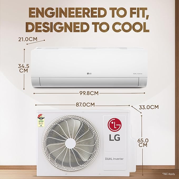 LG 2 Ton 3 Star Hot & Cold, DUAL Inverter Split AC H24VNXE, White