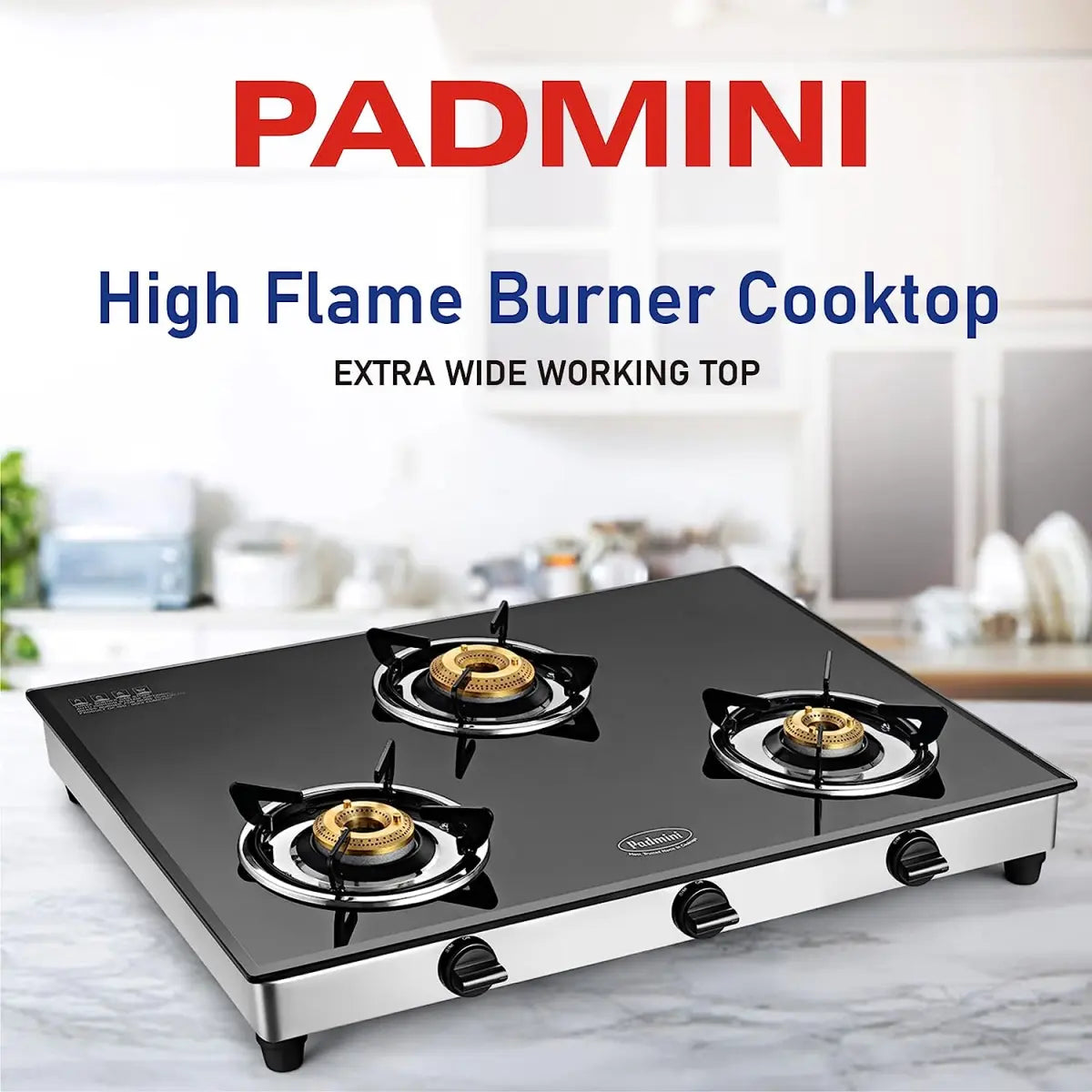 Padmini Three Burner Gas Stove - CS 321 GT XL Auto