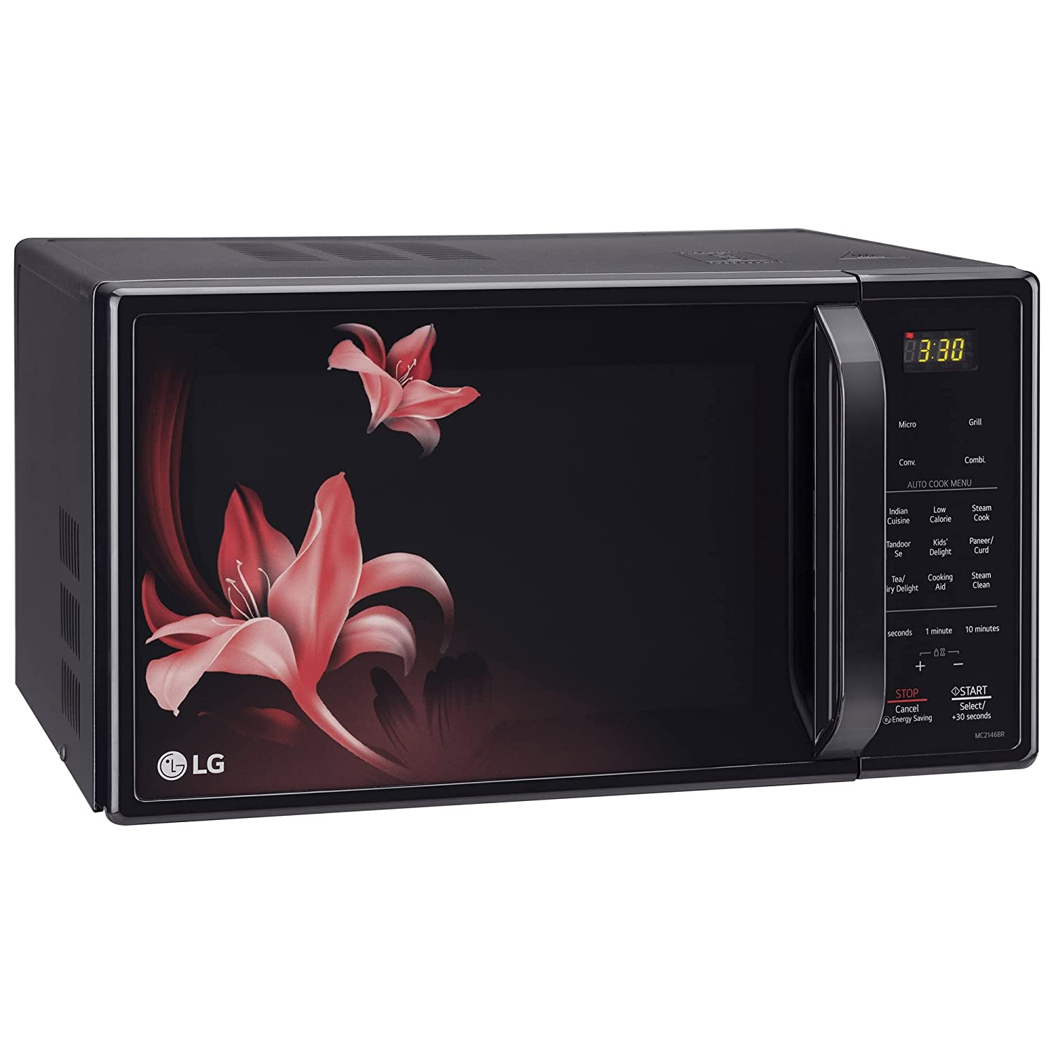 LG MC2146BR 21L Convection Microwave Oven: Black Diet Fry Feature