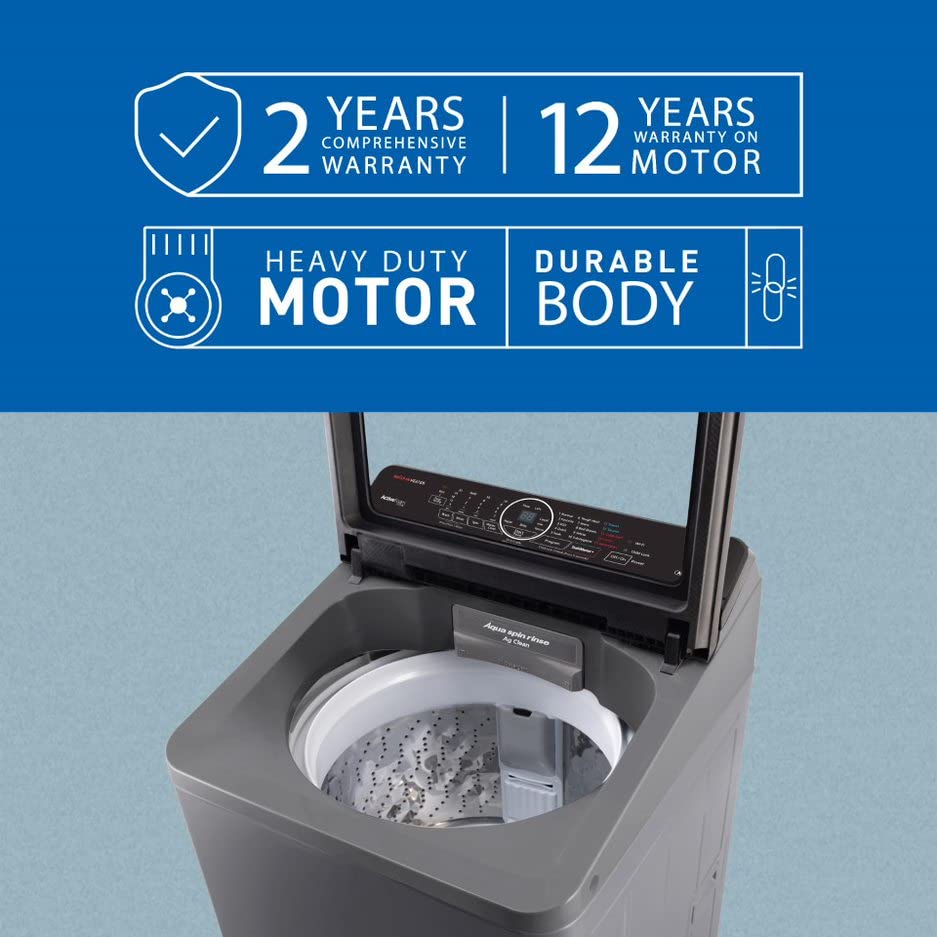 Panasonic 8 Kg Wifi Built-In Heater Fully-Automatic Top Load Smart Washing Machine (NA-F80AH1CRB,Charcoal Inox Grey, Compatible with Alexa, 15 Wash Program)