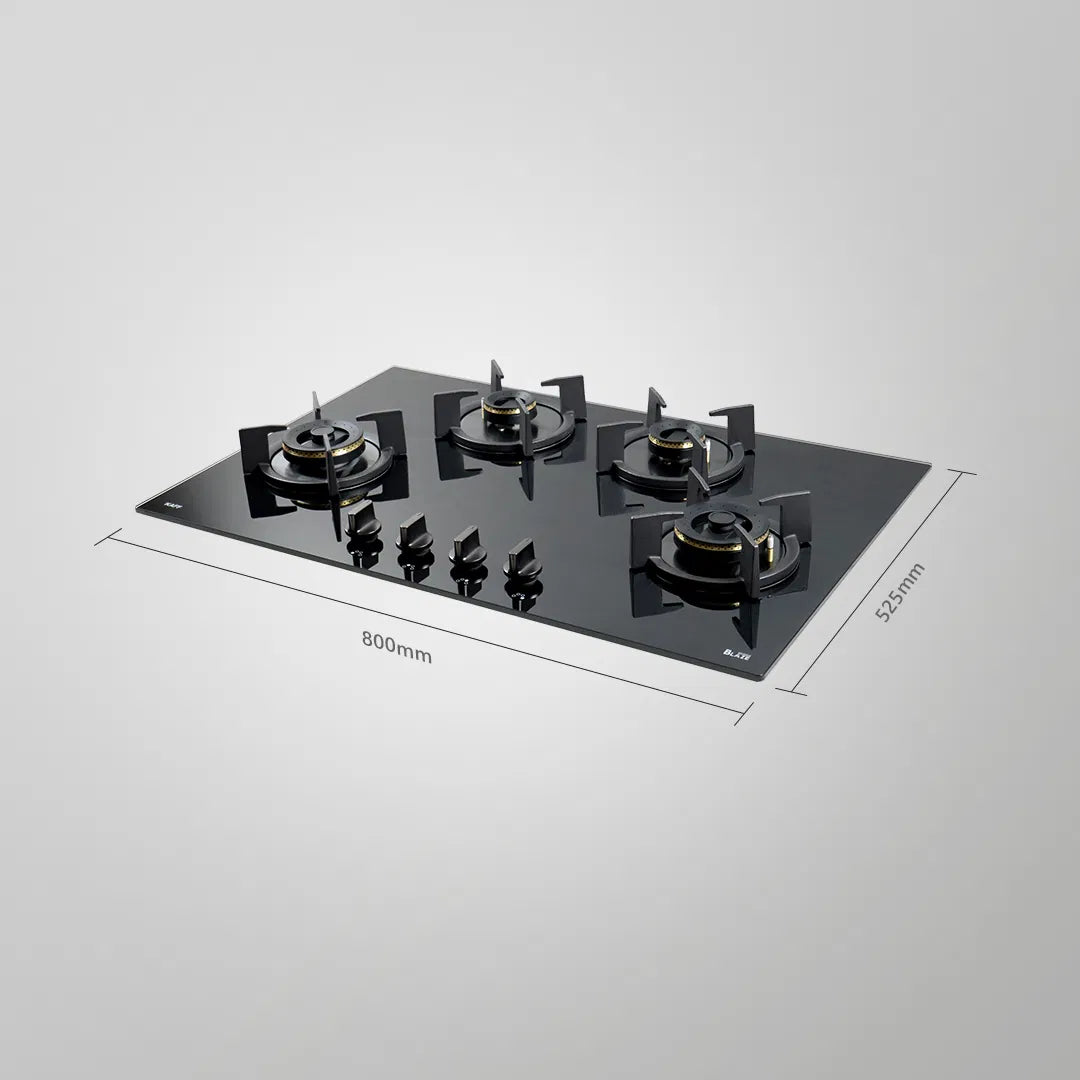 KAFF BZ 804 78cm Built-in Hob: 4 Forged Brass Burners, Auto Electric Ignition