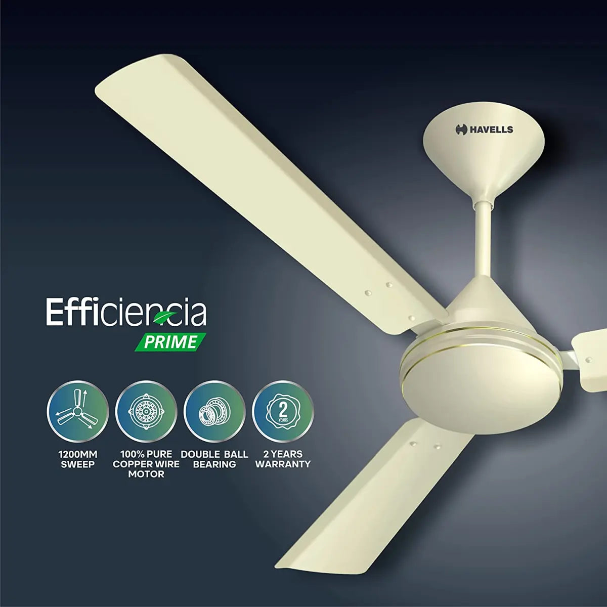 Havells BLDCFan Efficiencia Prime 1200 mm with Remote Bianco