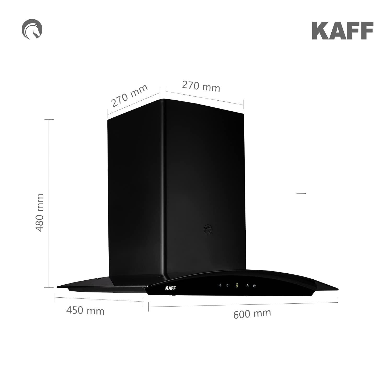 KAFF LIZ DHC 60 Dry Heat Auto Clean Touch control hood black
