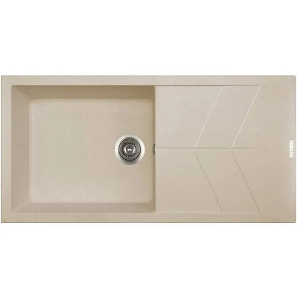 Carysil Single Bowl Drain Board jazz-D100 Sink Granite - Granite metalic neva
