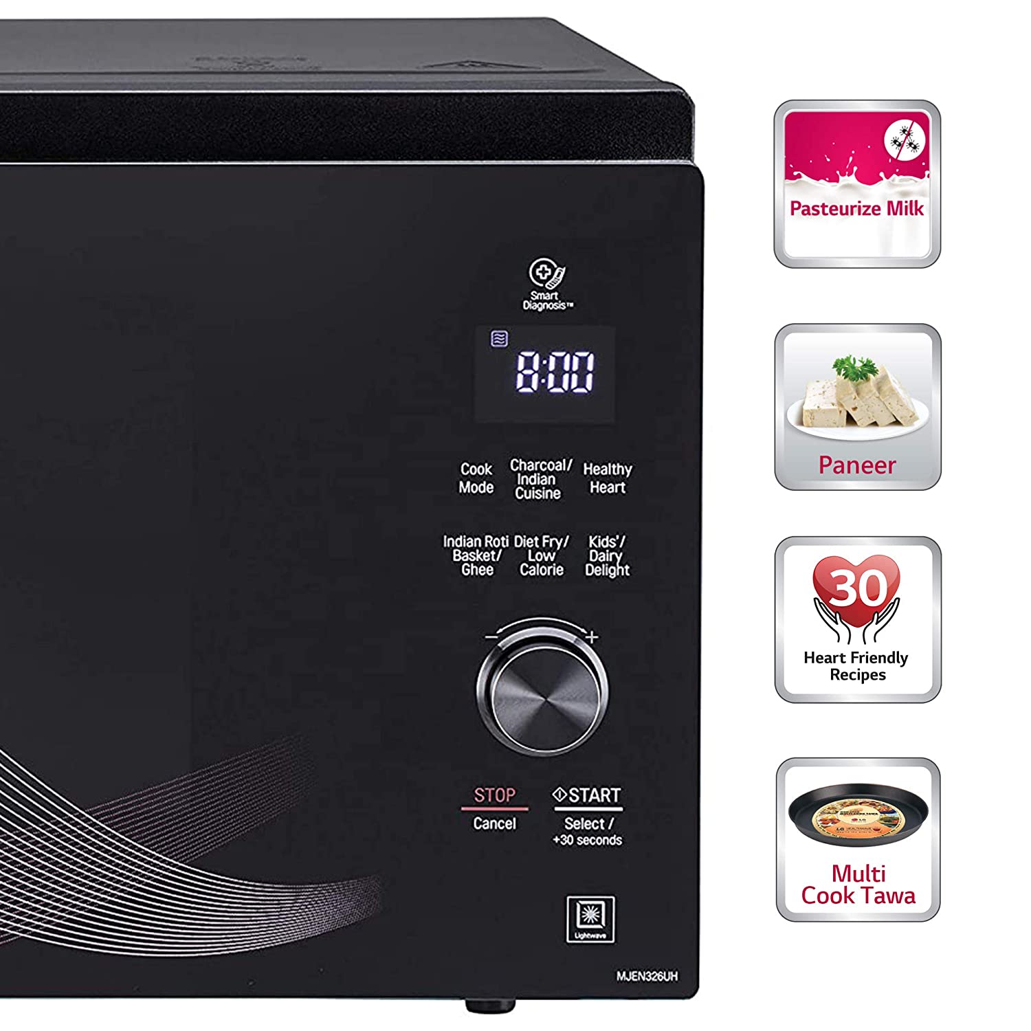 LG 32 L Charcoal Convection Healthy Heart Microwave Oven (MJEN326UH, Black)