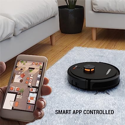 Eureka Forbes Robo LVac Suction and Mopping with LDS Navigation, App Control and Electric Water Tank (Black)