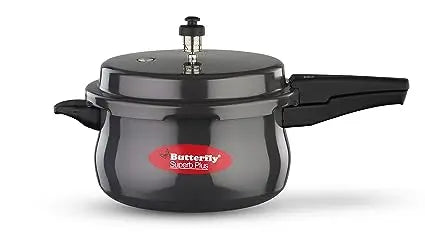 Butterfly Superb Plus Induction Base Hard Anodised Aluminium Outer Lid Pressure Cooker, 5 litres, Black