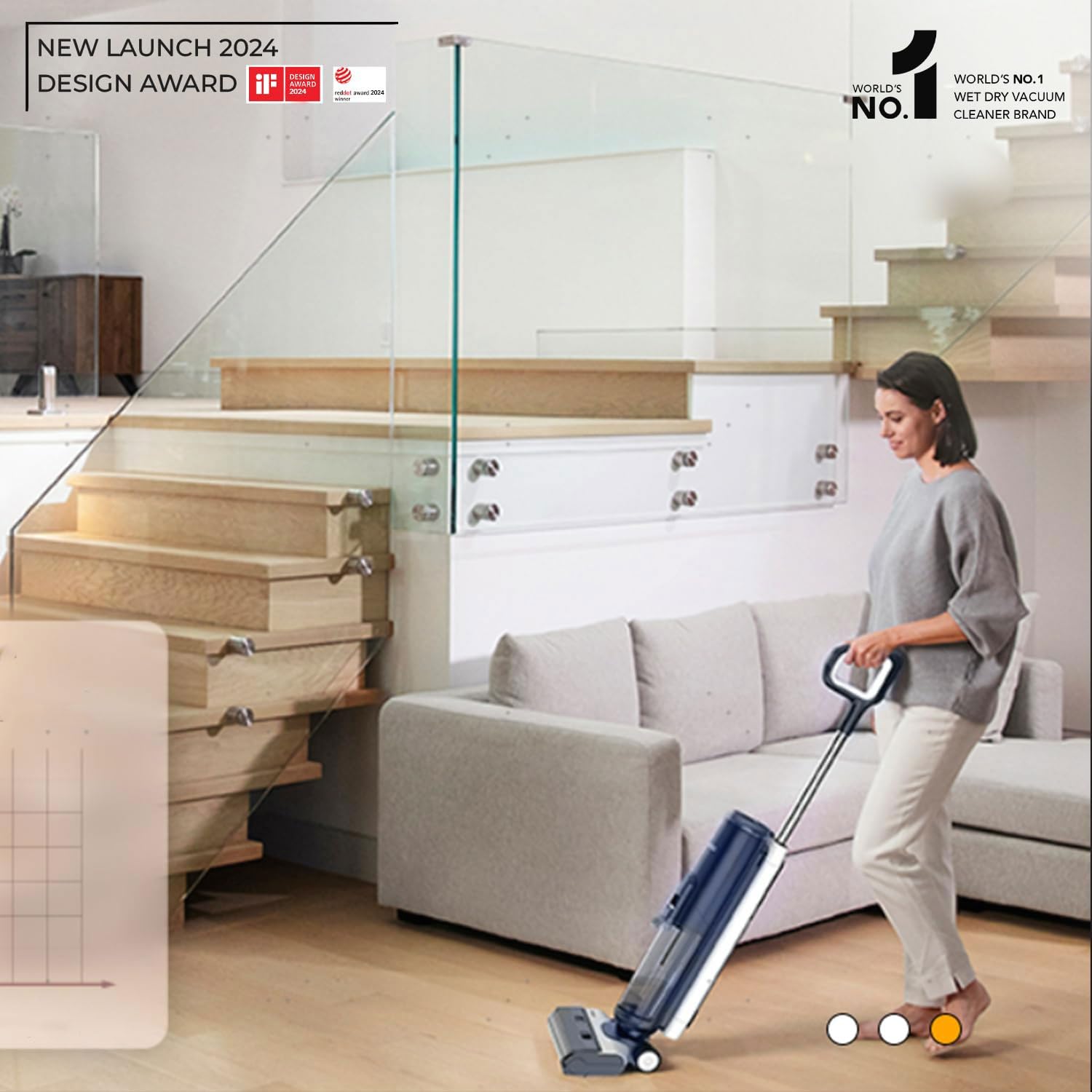 Tineco Floor ONE S5 Plus: Smart Cordless Wet & Dry Vacuum Cleaner and Mop for Hard Floors, Removes Tough Stains & Pet Hair, Patented iLoop & Self-Cleaning Brush