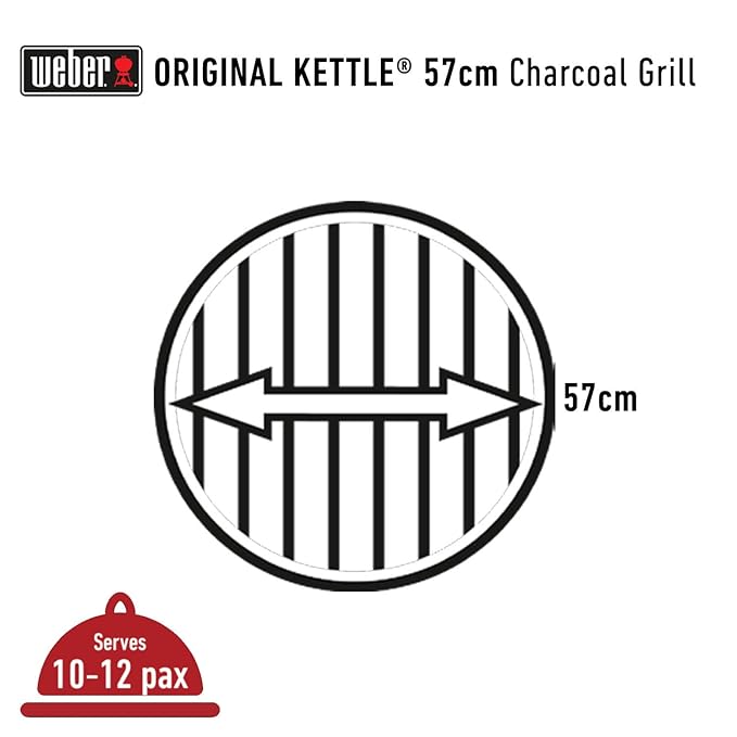 Weber 57Cm Orlg Kettle W/Therm Blk Asia Charcoal Free Standing Grill (Black)