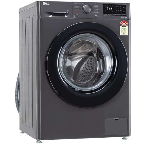 LG 8 Kg, 5 Star, AI Direct Drive Technology, Steam & 6 Motion DD Fully-Automatic Front Load Washing Machine (FHP1208Z3M, Intelligent & Convenient Fabric Care, Allergy Care, Middle Black)