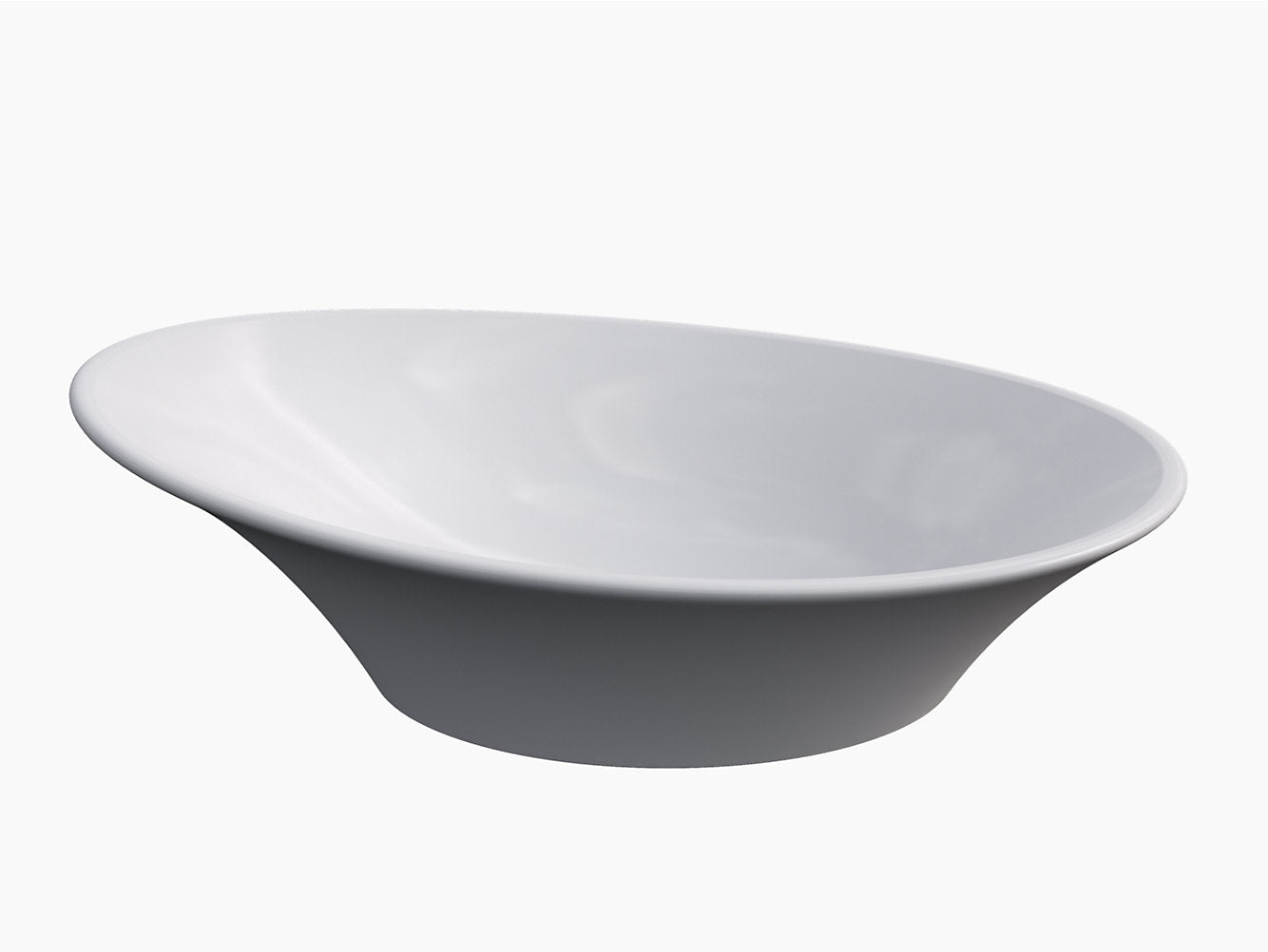 kohler K-77171IN-0 591mm vessel basin without faucet hole in white