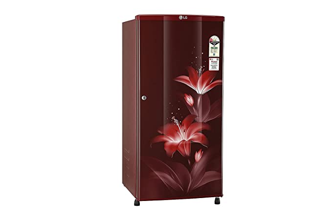 LG 185 L 1 Star Direct-Cool Single Door Refrigerator (GL-B181RRGB -Toughened Glass, Red)