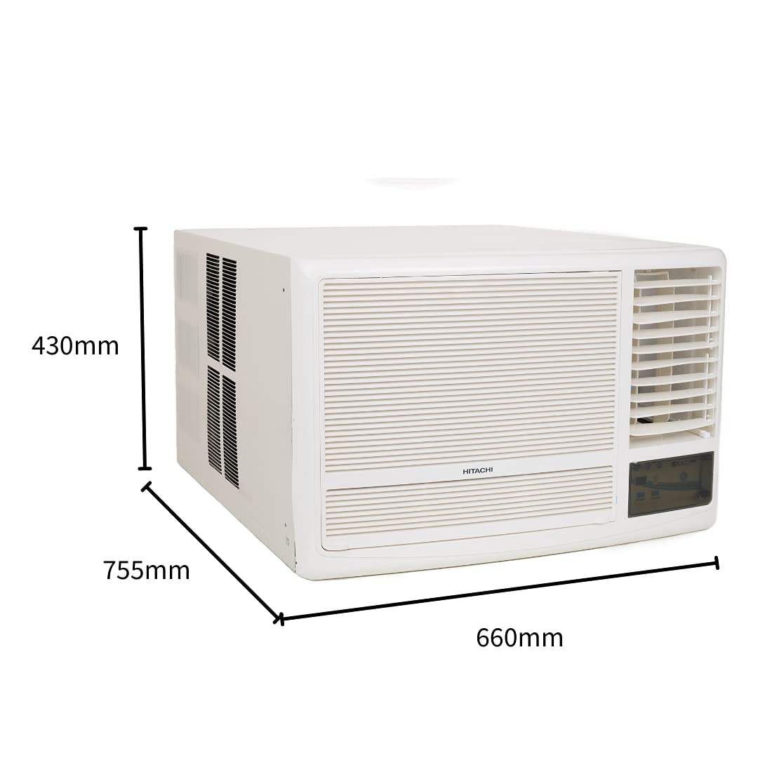 Hitachi 1.5 Ton 3 Star Auto Restart Window AC (100% Copper, Dust Filter, 2023 Model, KAZE PLUS, R32 RAW318HFDOF, White)