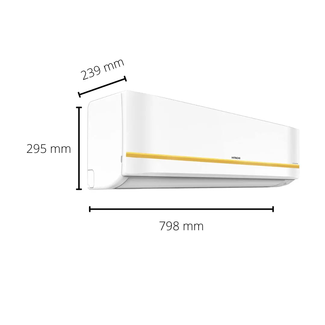 Hitachi 1 Ton 5 Star iFresh Inverter Split AC (100% Copper, Dust Filter, 2022 Model, Kiyora 5200FX, R32-RAPG512HFFEOF, Gold)