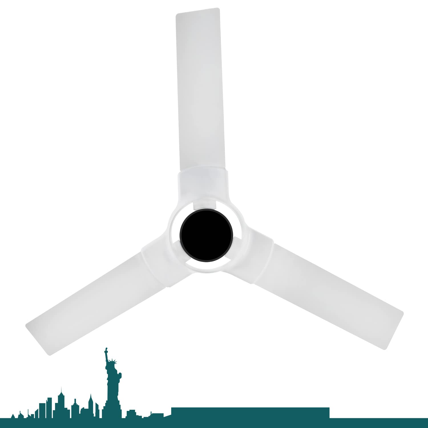 Luminous New York Tiffany 3 Blade Ceiling Fan With Remote Control and BLDC Motor, 1200mm- Alice White