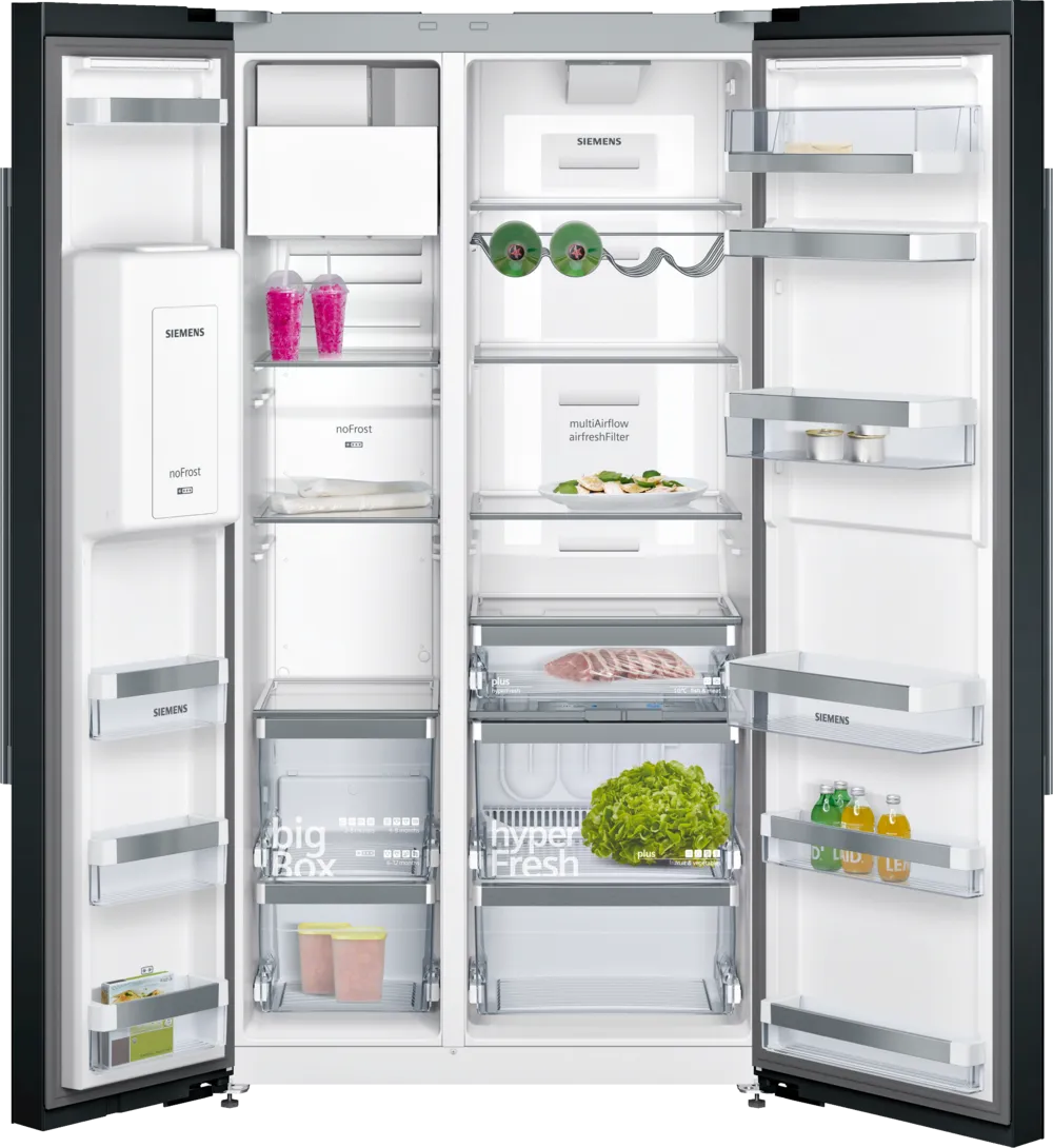 Siemens iQ700 Side-by-side fridge-freezer 175.6 x 91.2 cm Black KA92DSB30I