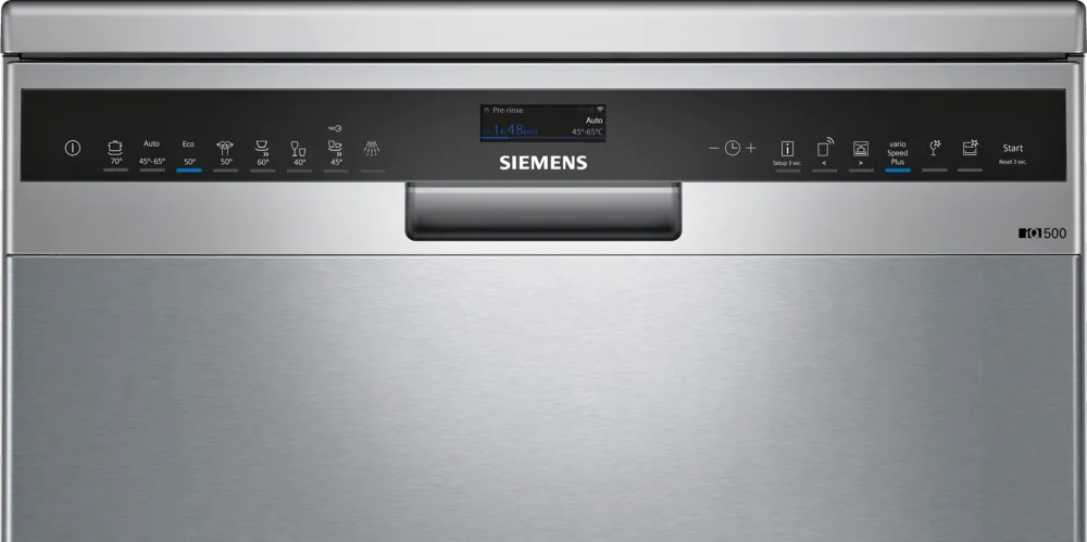 Siemens iQ500 free-standing dishwasher 60 cm silver inox SN258I06TE