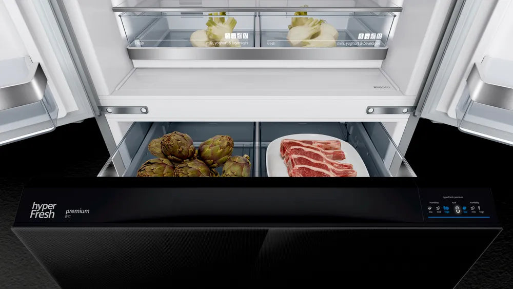 Siemens iQ700 KF86FPB2I French Door Bottom Freezer, 3 Doors, 183x81cm, Black