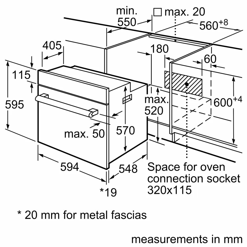 Bosch உள்ளமைக்கப்பட்ட ஓவன் HBF512BS1I 66L கொள்ளளவு: திறமையான சமையல்