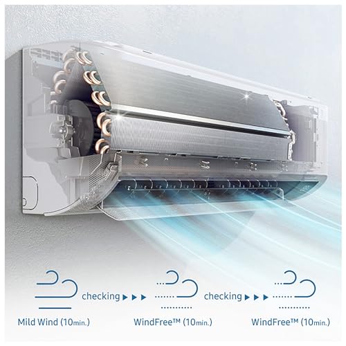 Samsung 1 Ton 3 Star Inverter Split AC (Copper, Convertible 5-in-1 Cooling Mode, Easy Filter Plus (Anti-Bacteria), 2023 Model AR12CYLZABE White)