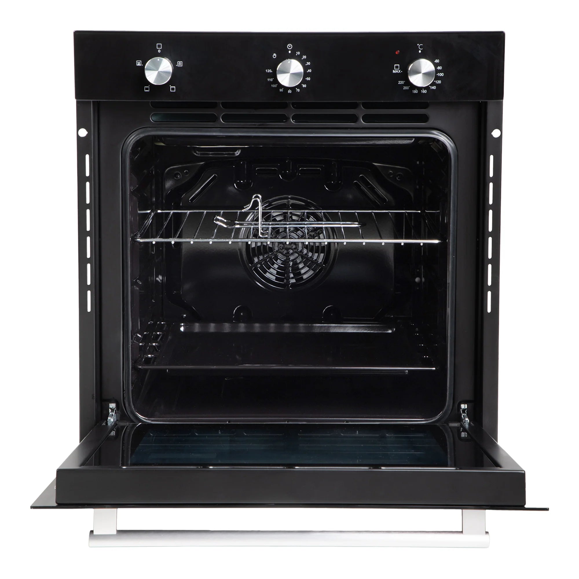 Faber 80L Built-In Black Finish Oven || Push/Pull Knob Control with Digital Display || 4 Cooking Functions with Grill Rack, Universal Pan|| FBIO 80L 4F BK with 1 Yr Comprehensive Warranty