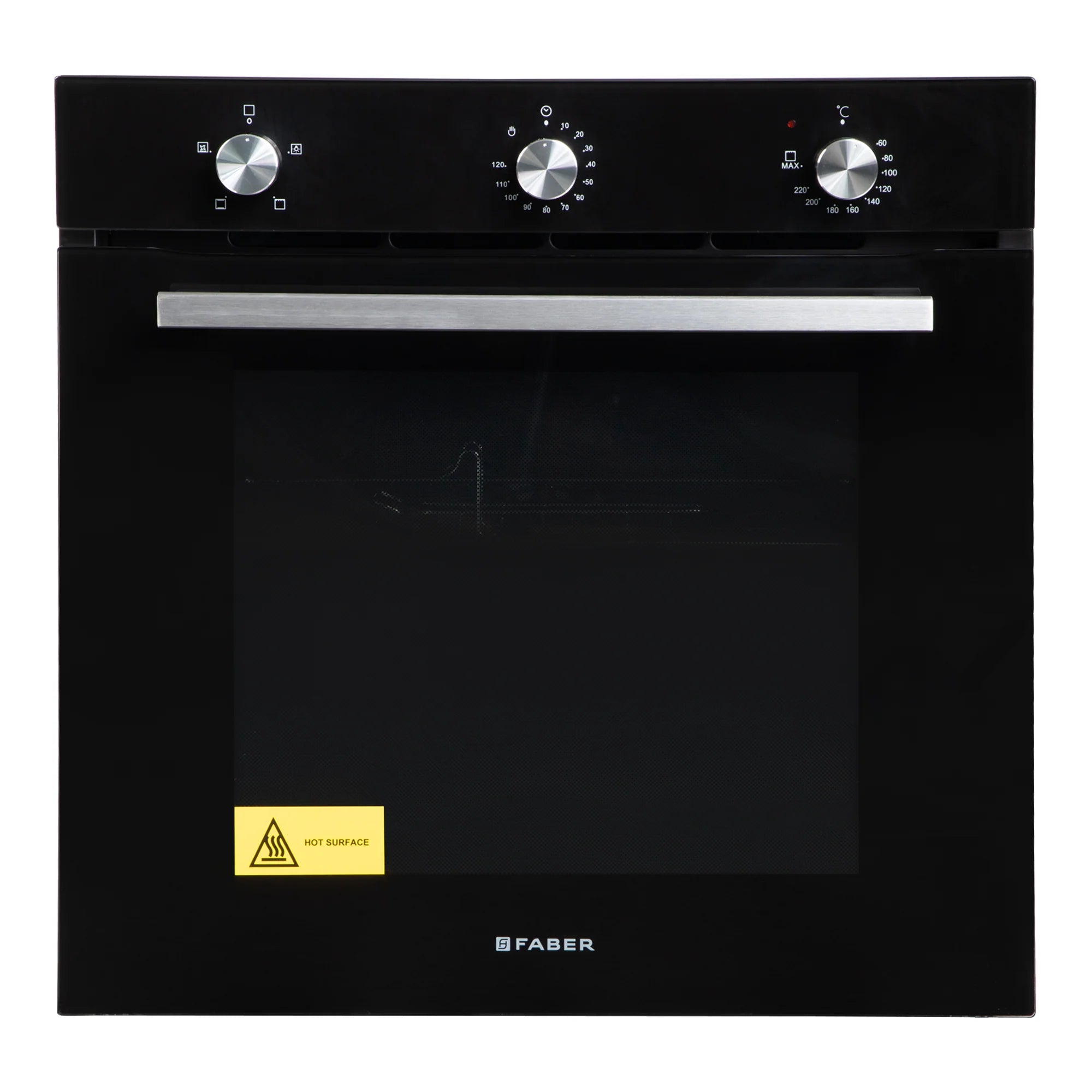 Faber 80L Built-In Black Finish Oven || Push/Pull Knob Control with Digital Display || 4 Cooking Functions with Grill Rack, Universal Pan|| FBIO 80L 4F BK with 1 Yr Comprehensive Warranty