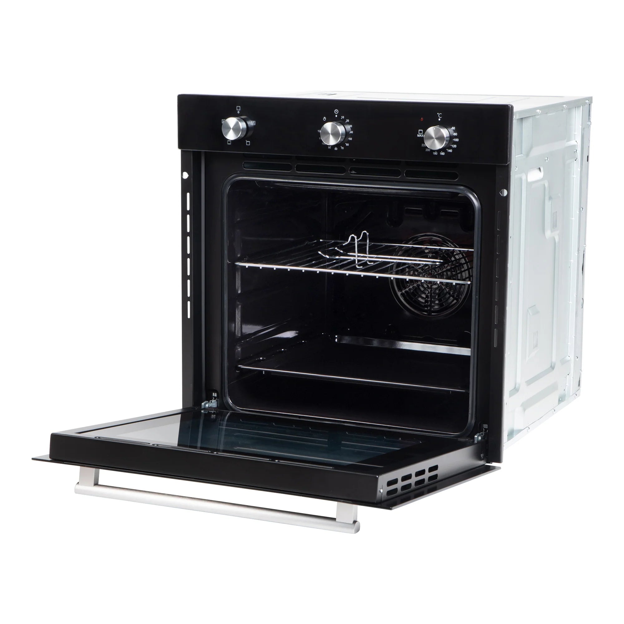 Faber 80L Built-In Black Finish Oven || Push/Pull Knob Control with Digital Display || 4 Cooking Functions with Grill Rack, Universal Pan|| FBIO 80L 4F BK with 1 Yr Comprehensive Warranty