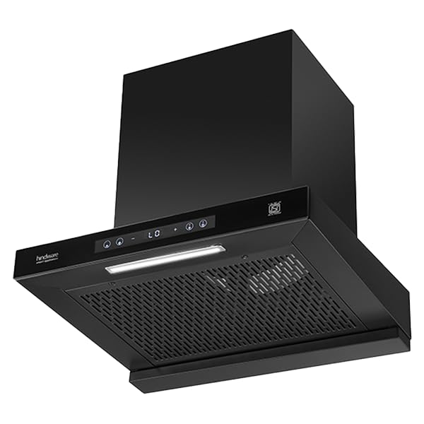 Hindware Smart Appliances DARCIA BLDC 60 | NEW LAUNCH | 1500 m³/hr | Filterless Auto-Clean Kitchen Chimney With 9- Speed Motion Sensor & Touch Control | 2025 Model 60cm (Black)