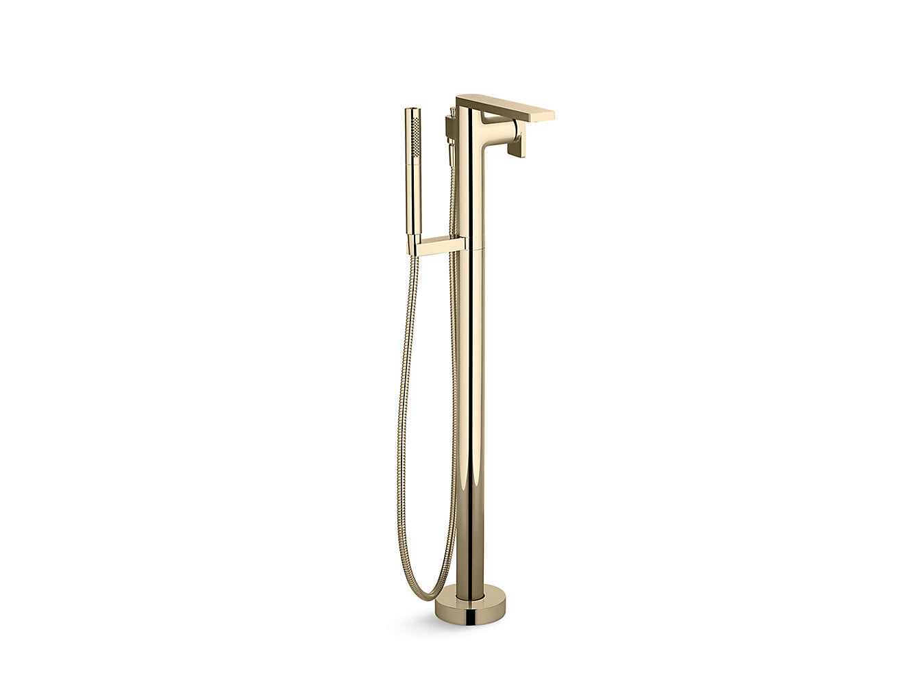 kohler K-73087T-B4-AF Floor mount bath tub filler with hand shower in french gold