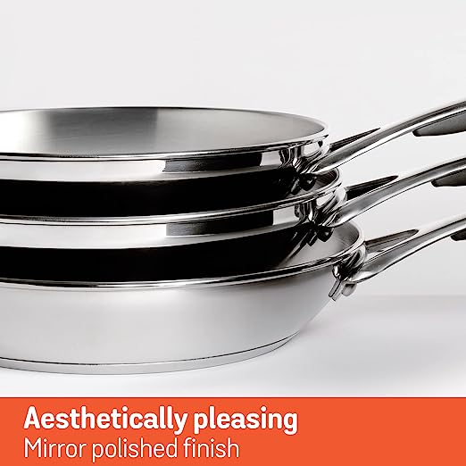 Meyer Select Stainless Steel Open Frypan Gas and Induction Base 70341 26cm Silver