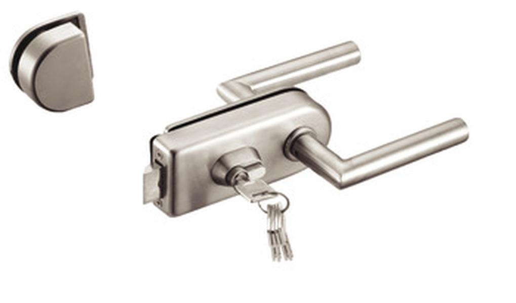 hafele 981.50.171 Round Glass Door Lock For Rebated Door With Single Side Opening