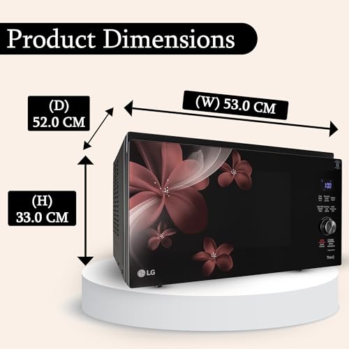 LG 32 L Scan to Cook Wi-Fi Enabled Charcoal Convection Healthy Microwave Oven (MJEN326PKW, Black, Heart Friendly Recipes & 360° Motorised Rotisserie)