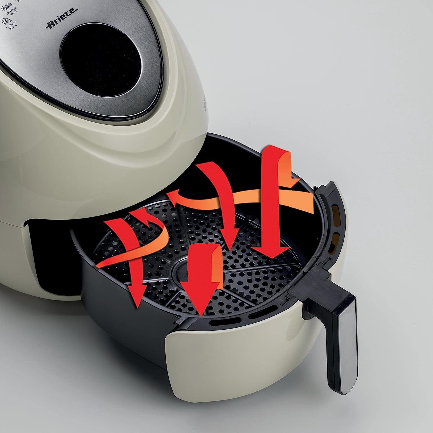 Ariete 4618, Airfryer max XXL, Air Fryer, 5.5 Liters, Fries Without Oil 2.5 kg of Chips, 1800 Watt, Beige