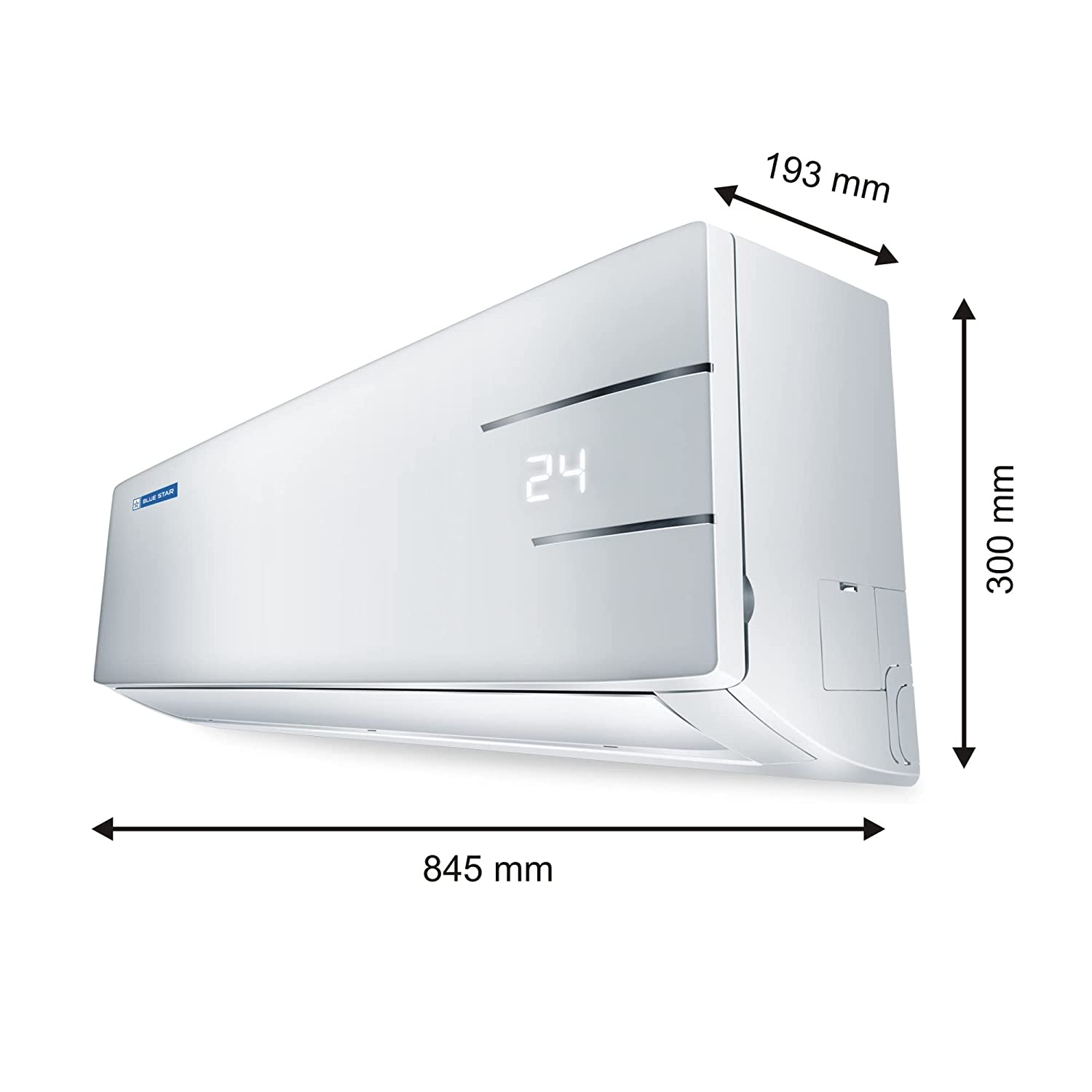 Blue Star 1 Ton 2 Star Fixed Speed Split AC (Copper, Anti Corrosive Gold Fins, Dry Mode, Eco Mode, Hidden Display, Self Diagnosis, Stabiliser Free Operation, Turbo Cool, 2023 Model, FA212YNU,White)